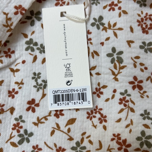 Quincy Mae Ruffle sleeveless floral dress and bloomer set - 6-12M, organic - Picture 6 of 15